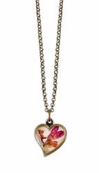 Heart Coral Bell On Linen Paint Sml. Hearts Pendant