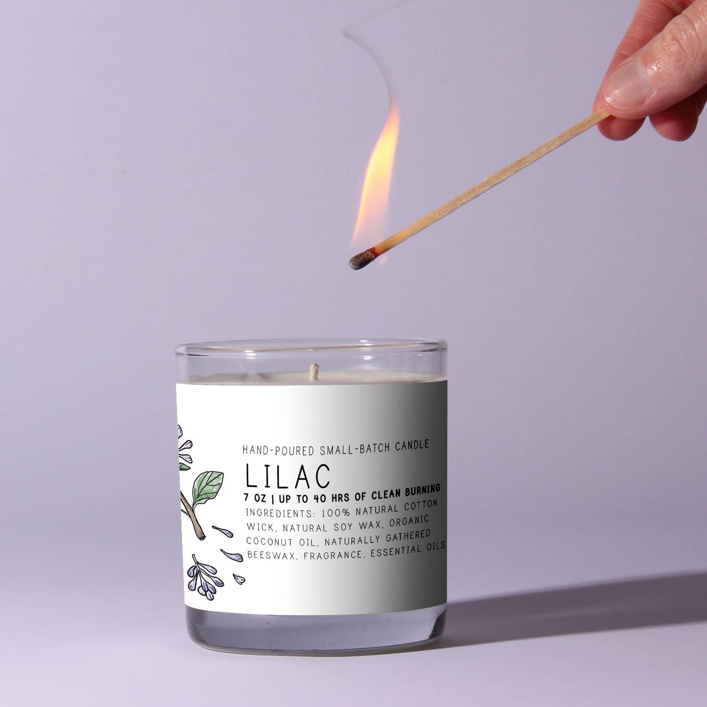 Lilac - Medium Glass - Just Bee Candle