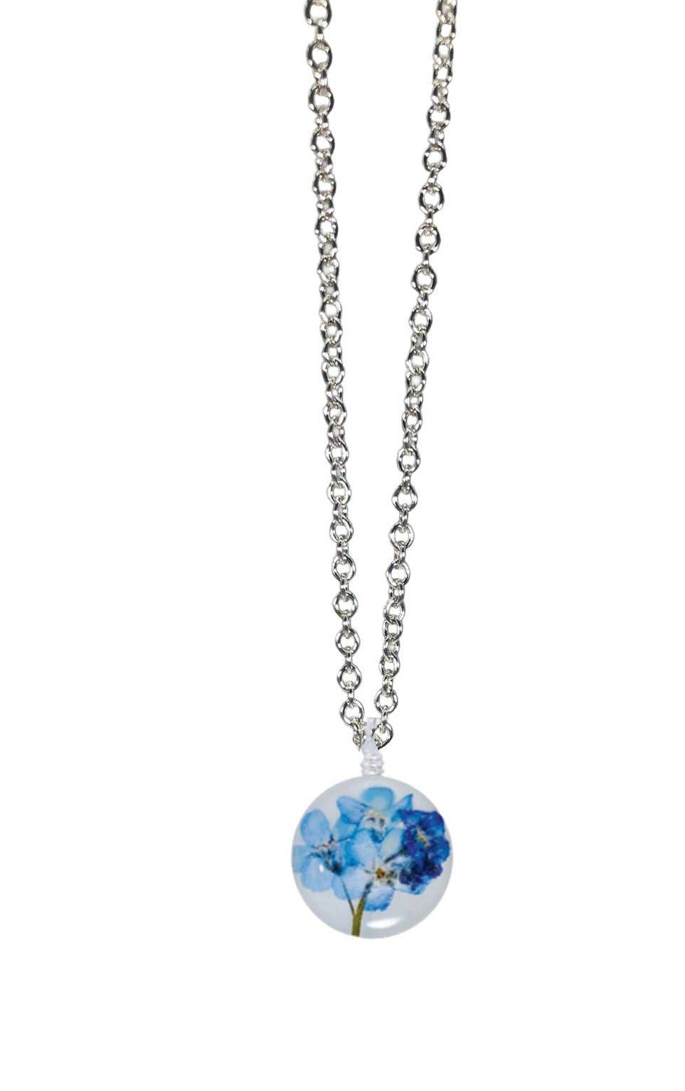 Forget Me Not On Shell 16" Petite Rd. Necklace