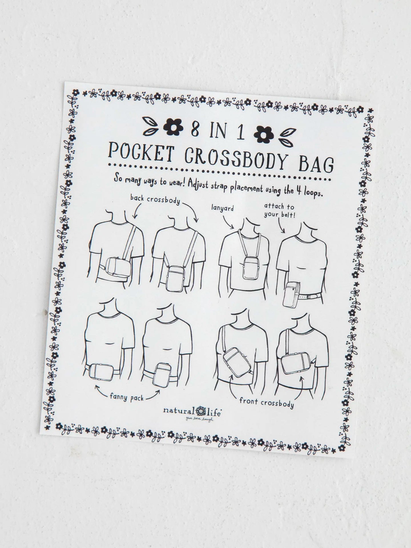8 in 1 Pocket Crossbody | Floral Blooms