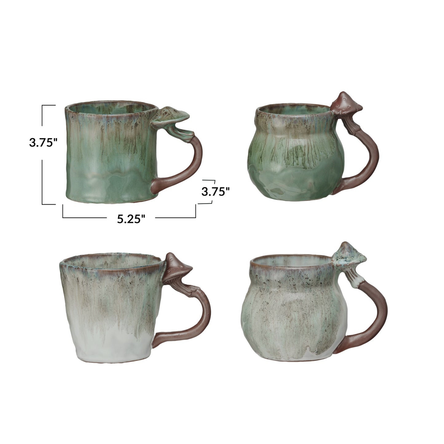 Stoneware Mug with Mushroom Handle