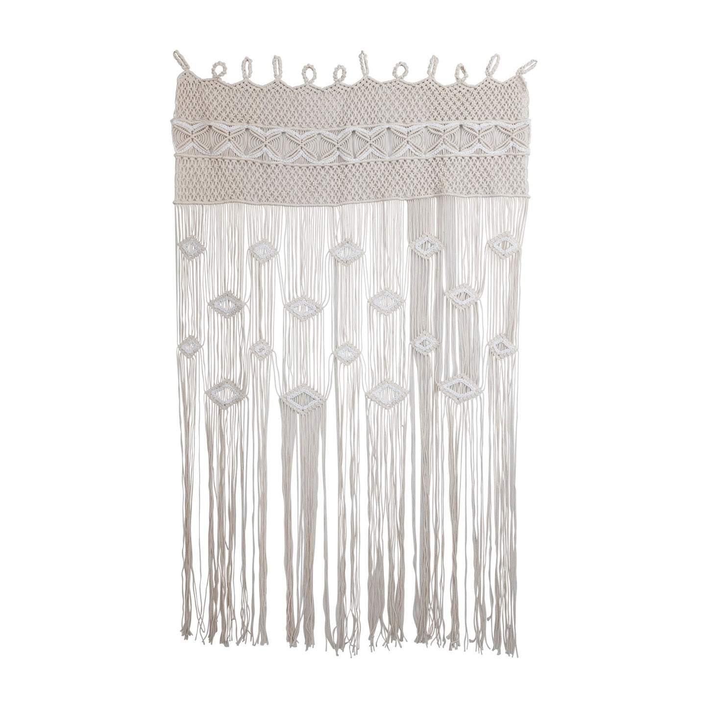 Hand-Woven Cotton Blend Macrame Curtain