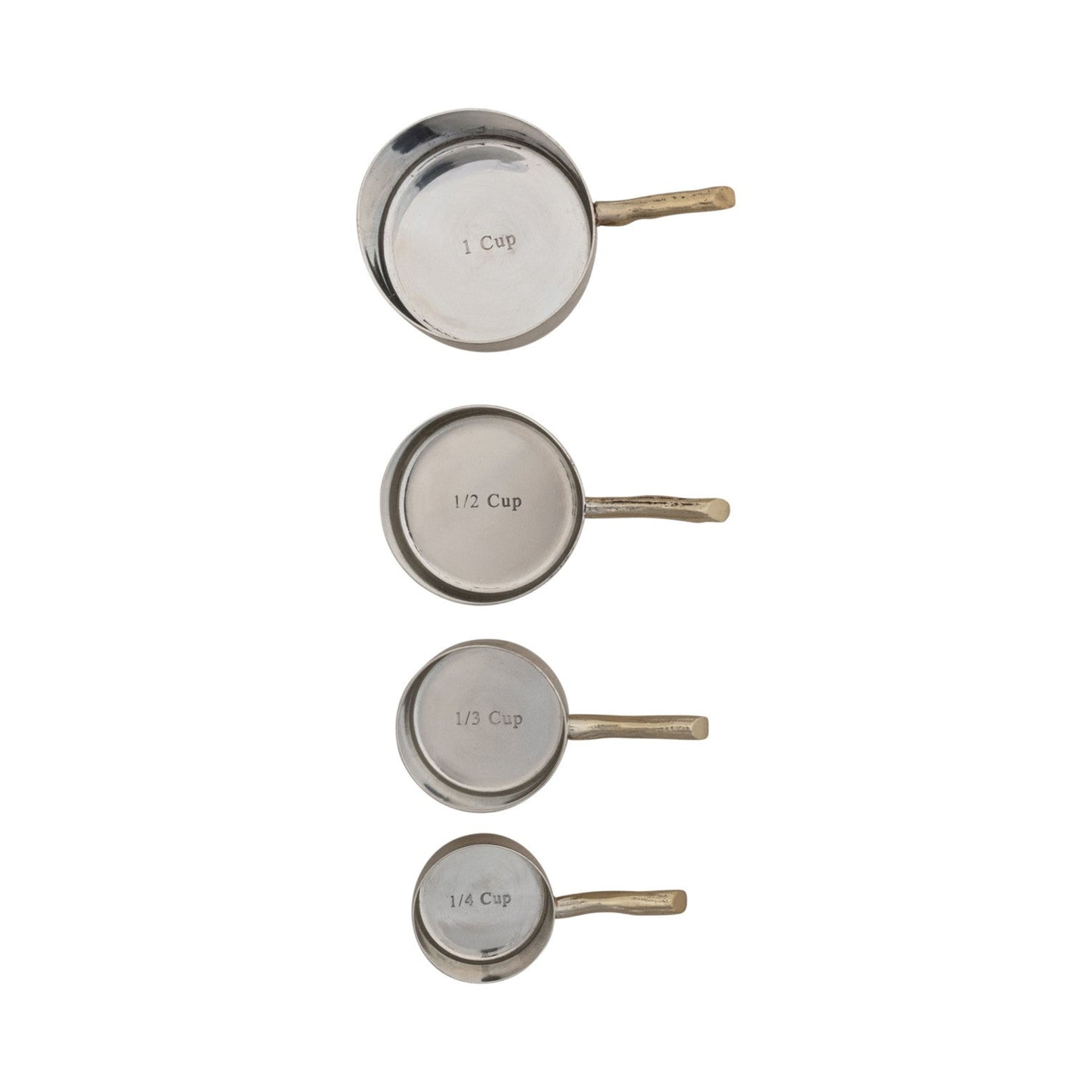 Stainless Steel Measuring Cups with Twig Shaped Handles, Set of 4