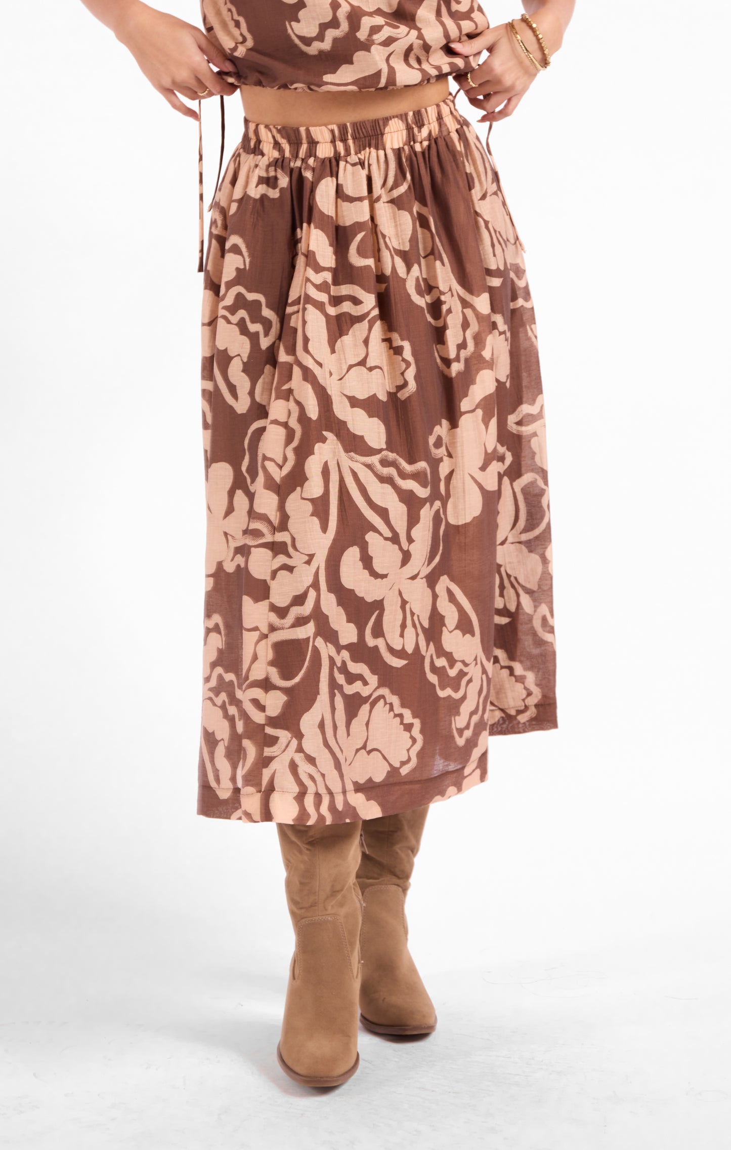 Rustic Charm Midi Skirt
