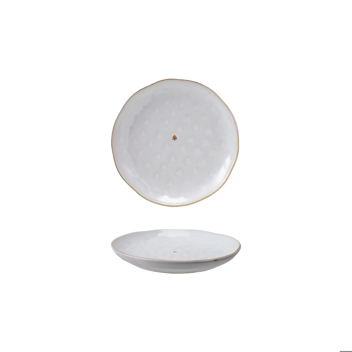 Debossed Stoneware Plate & Gold Electroplating