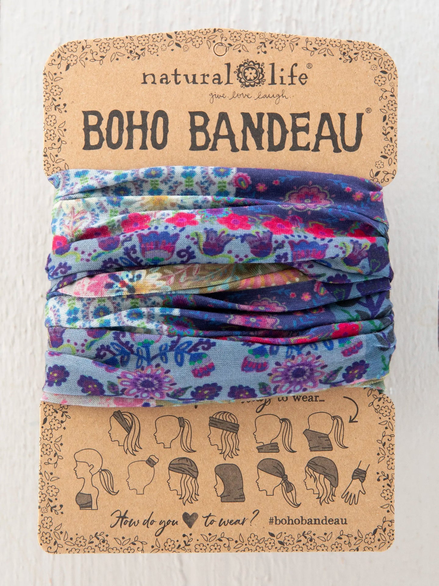 Full Boho Bandeau® Headband | Blue Patchwork