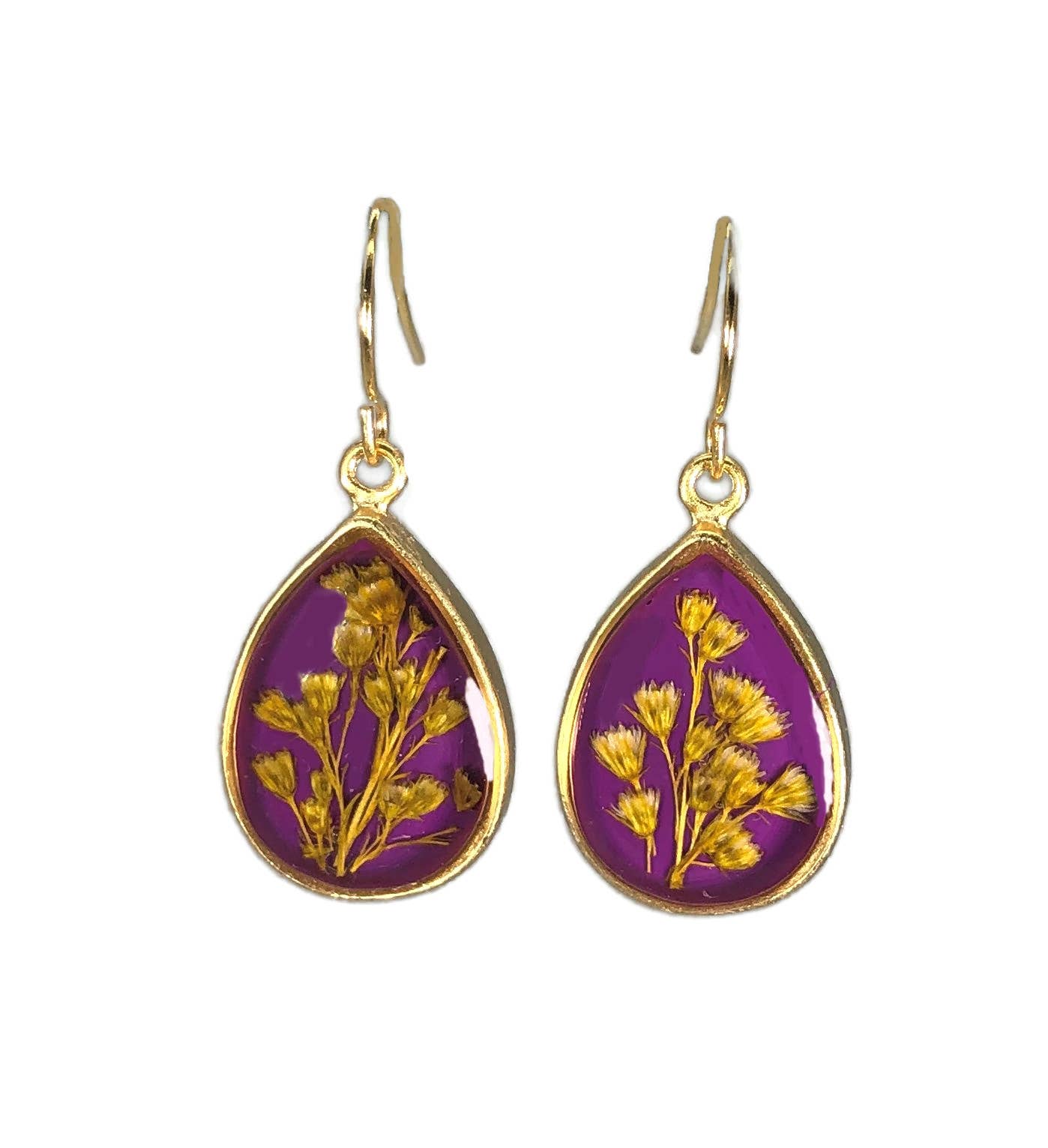 Hollyhock Harvest Small Teardrop Earrings