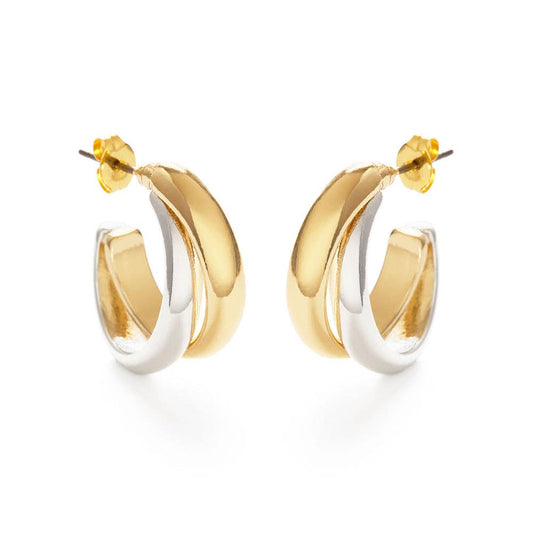 Mixed Metal Hoop Earrings