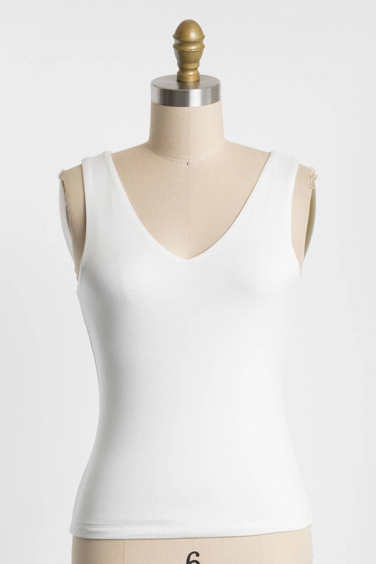 Olivia V-Neck Tank | Ivory