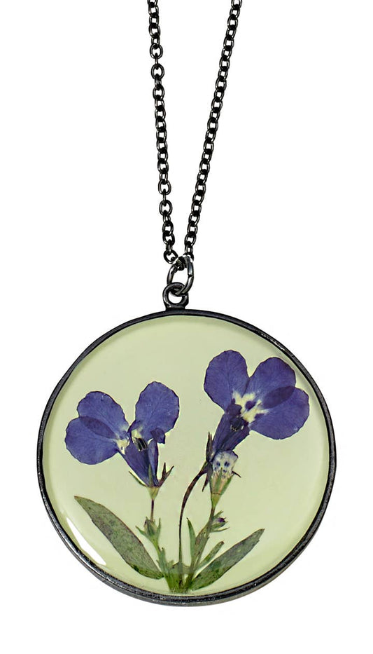 Lobelia Lime Lg Round Necklace
