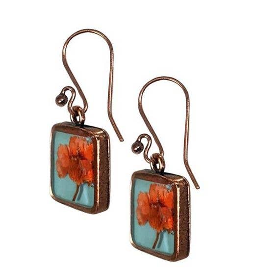 Aperol Sunset in Copper Petite Square Earrings