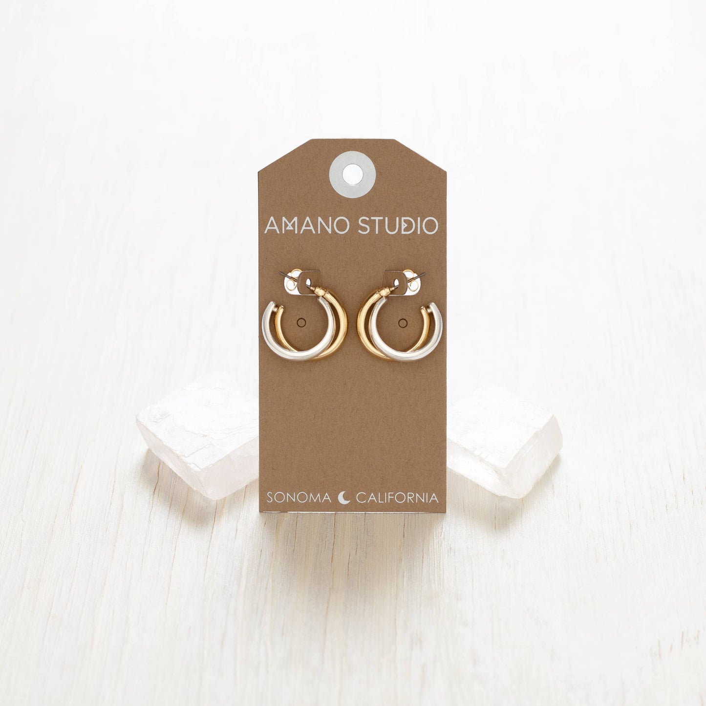 Mixed Metal Hoop Earrings