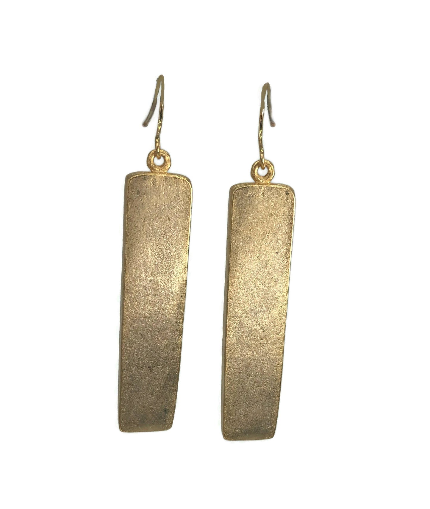 Clover On Burgundy Long Rectangle Earrings