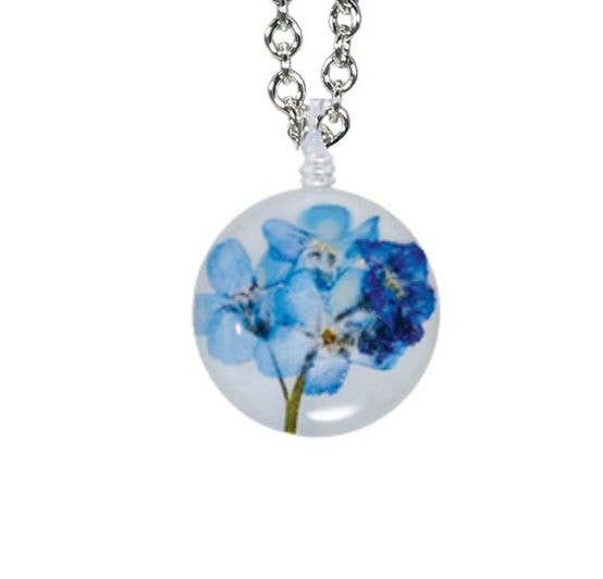 Forget Me Not On Shell 16" Petite Rd. Necklace