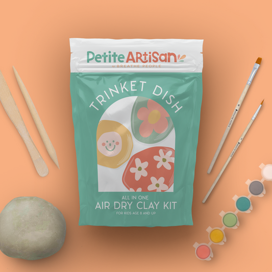 Kids Clay Kit Air Dry Pottery Kit All in One- Trinket Dish