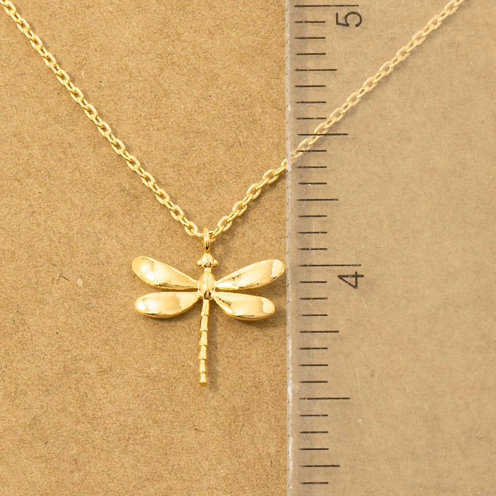18K Gold Dipped Dragonfly Pendant Necklace