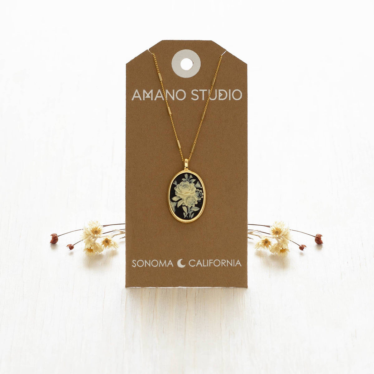 Gothic Rose Vintage Cameo Necklace