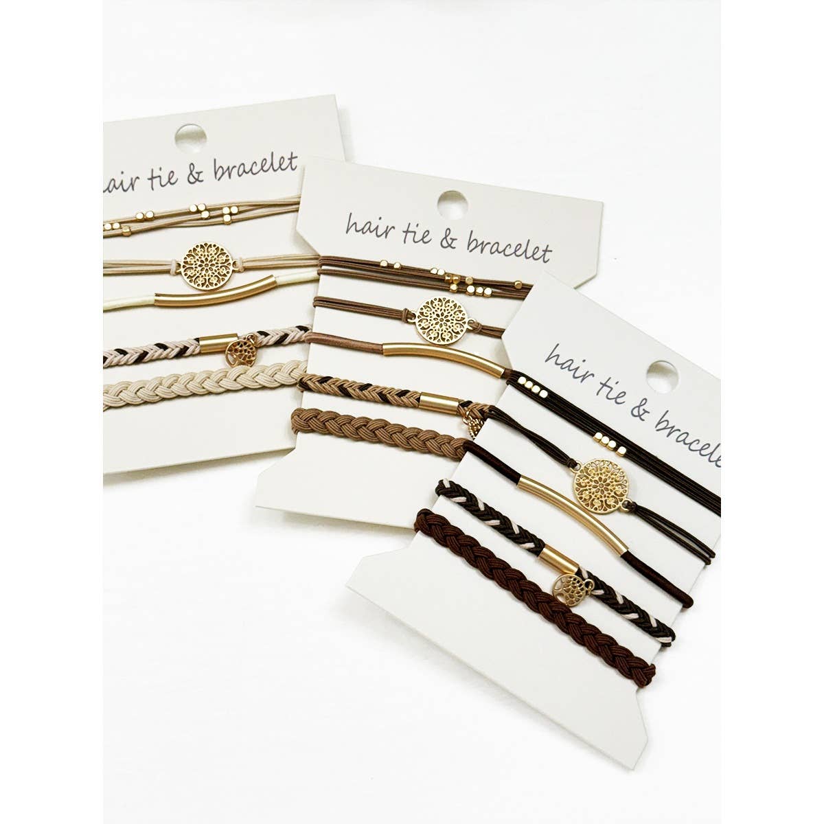 Neutral Tone Boho Inspired Hair Tie Bracelets