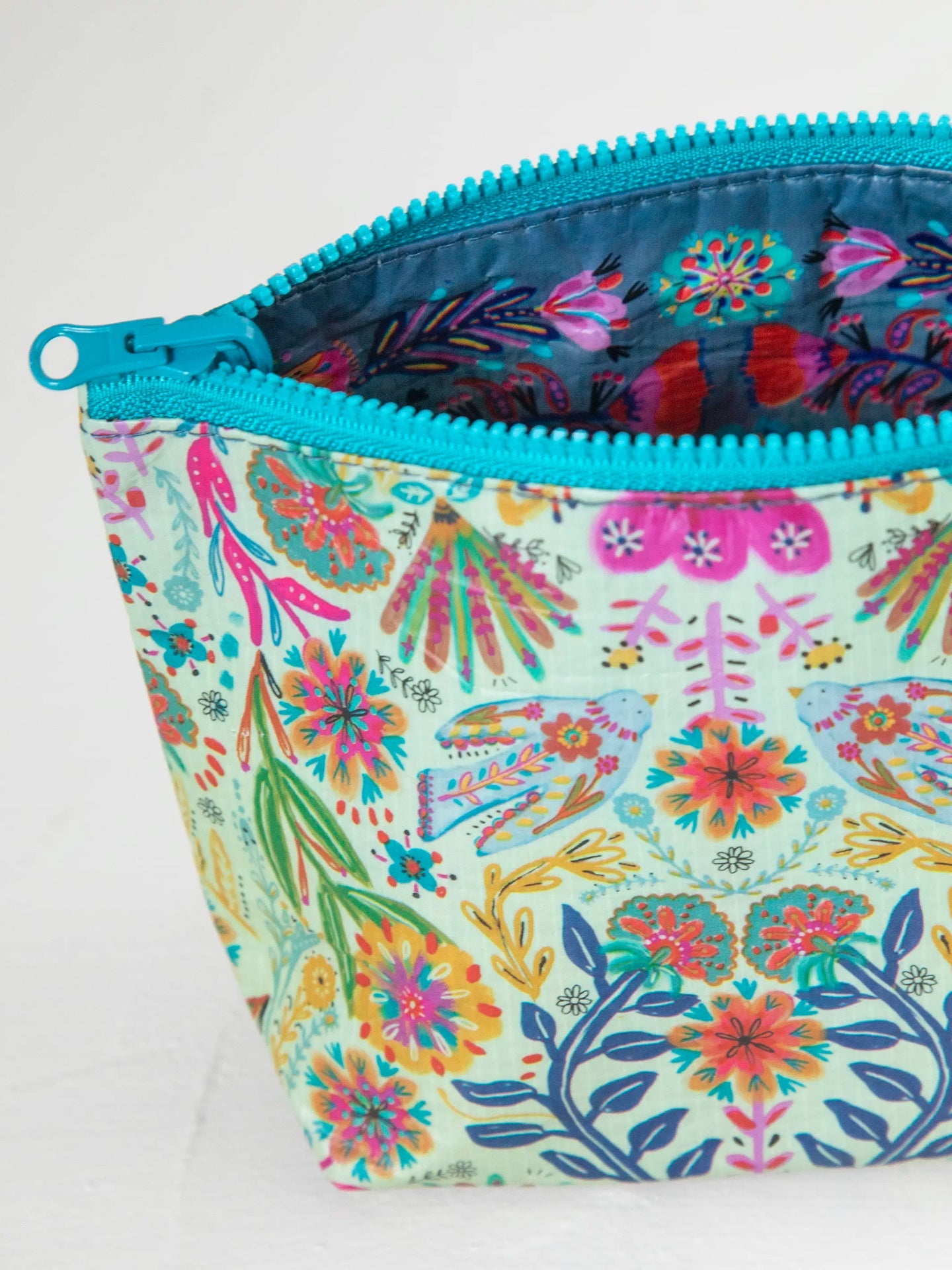 Reversible Zip Pouch | Cream Floral