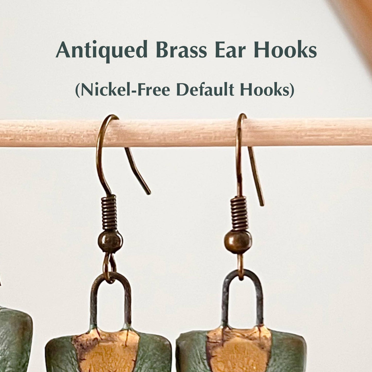 Patina Green Oval Clay Earrings