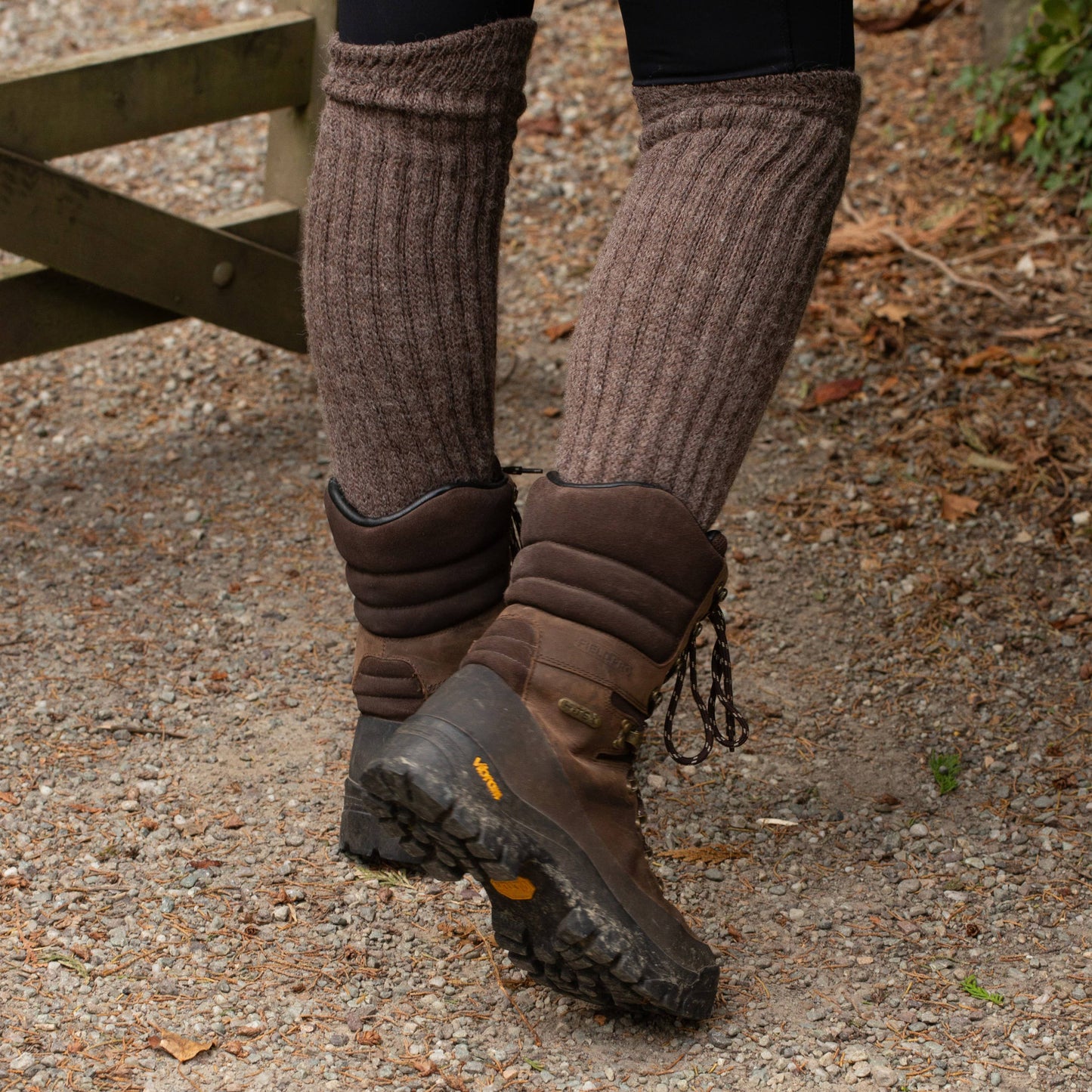 Women's Super Long Alpaca Chunky Rib Socks