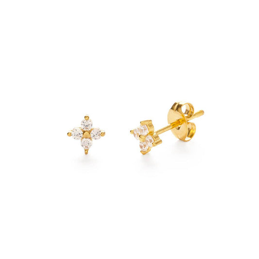 Crystal Flower Stud Earrings