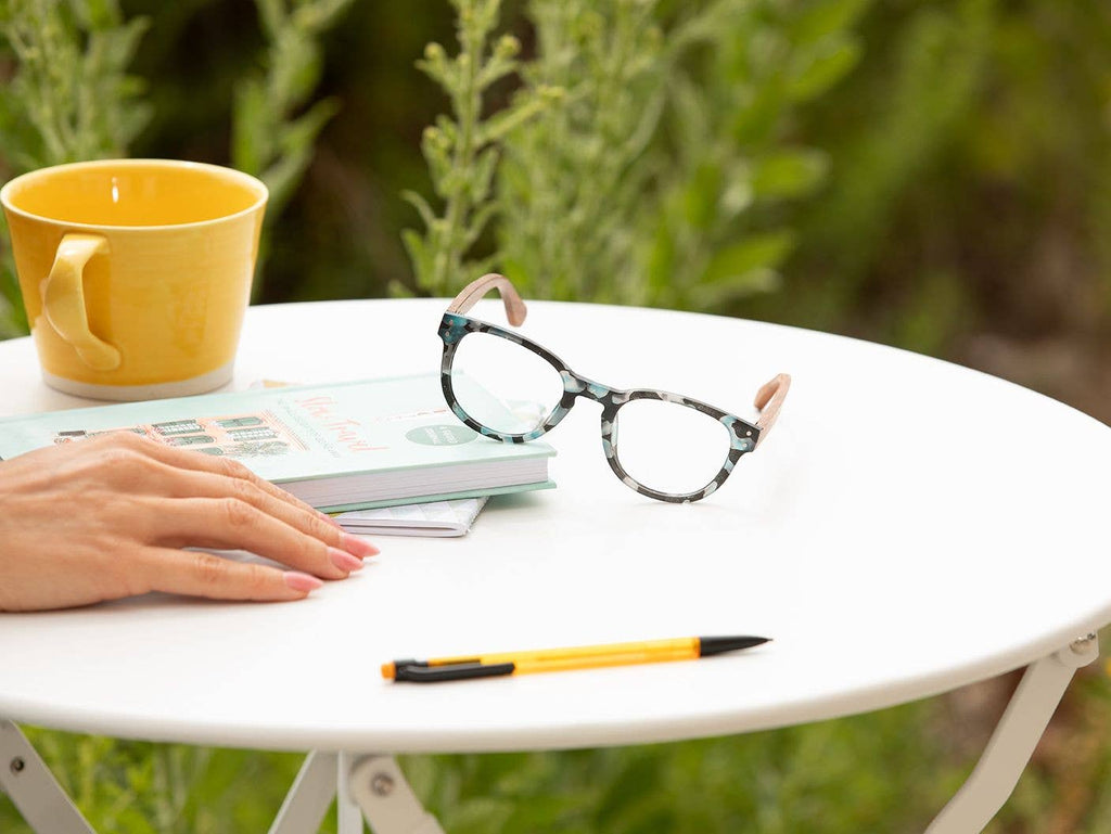 Astrid- Matte Blue Tort/Walnut Wood | Reading Glasses