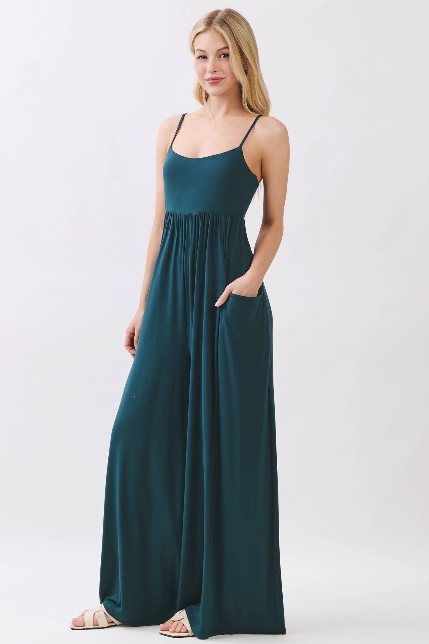 Gema Wide leg jumpsuit | Hunter Green