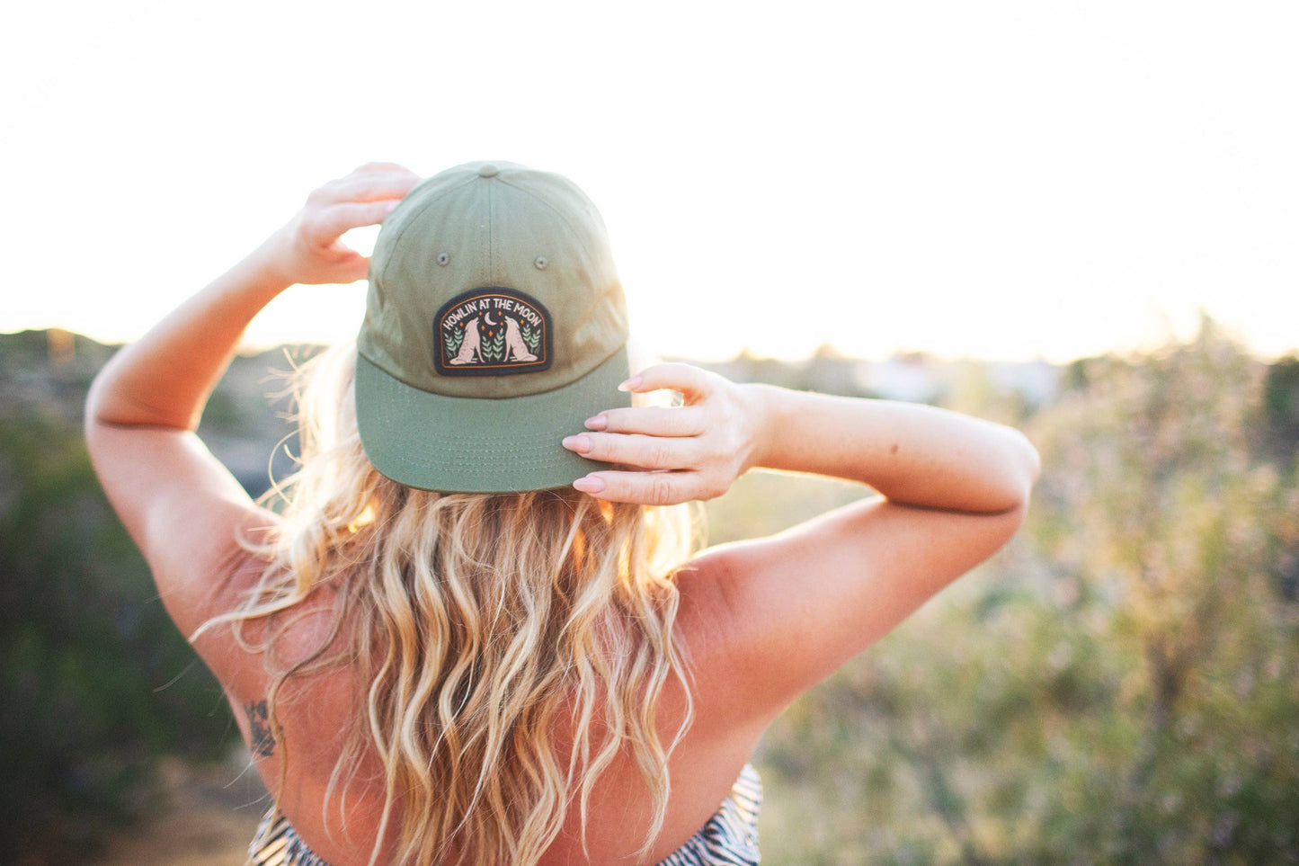Cotton Snapback Hat | Howlin' At The Moon