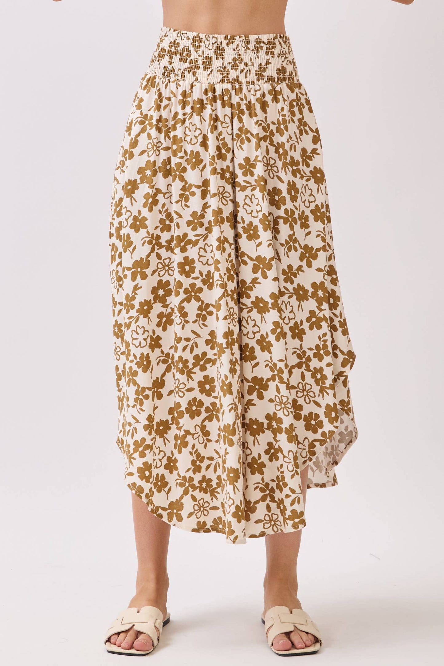 Avery Skirt | Tan Floral