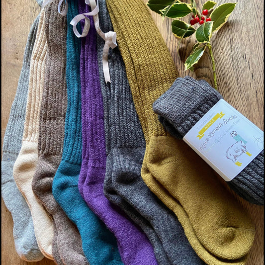 Women's Super Long Alpaca Chunky Rib Socks