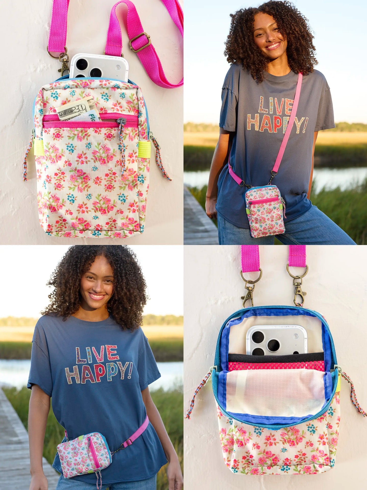8 in 1 Pocket Crossbody | Floral Blooms