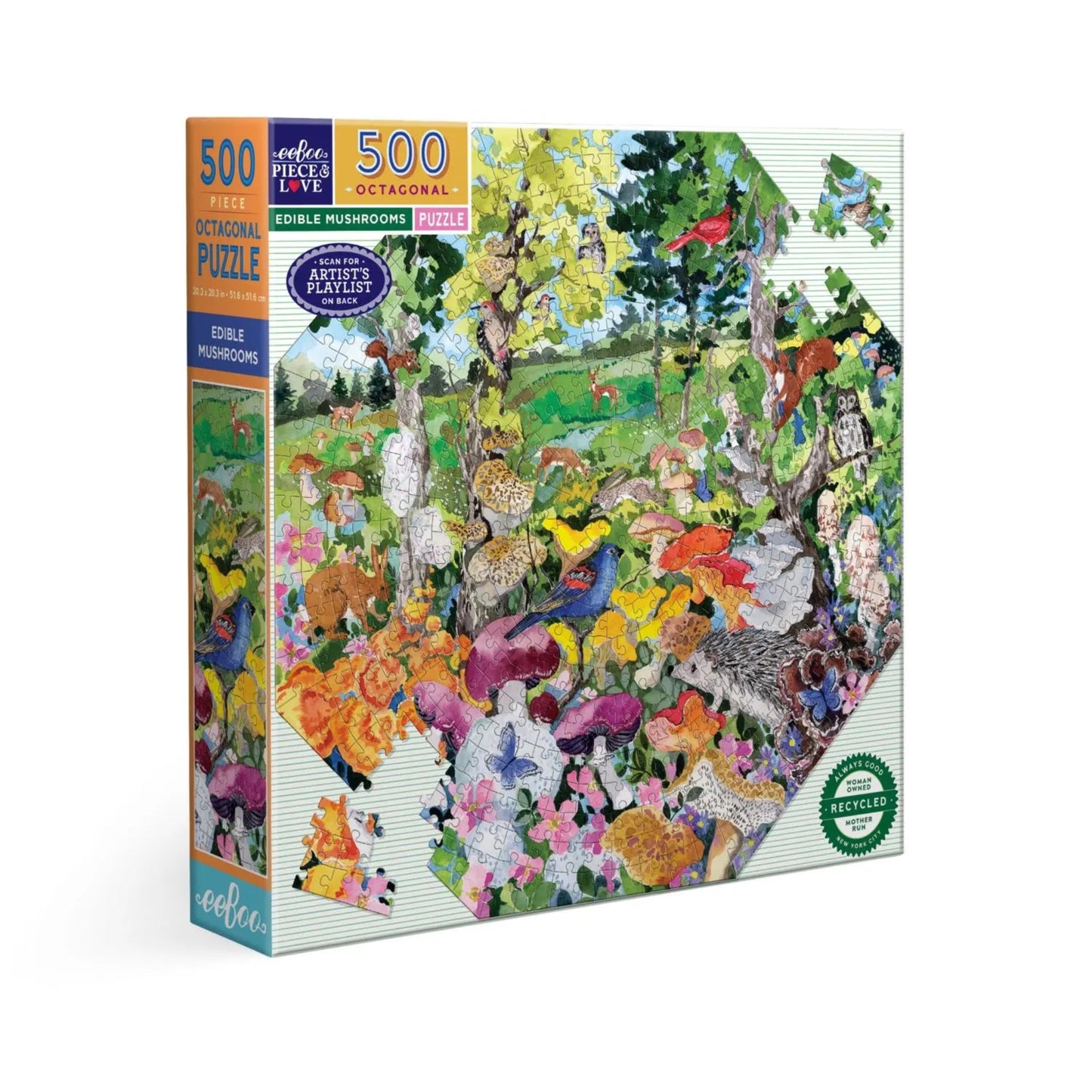 Edible Mushrooms 500 Piece Octagon Puzzle