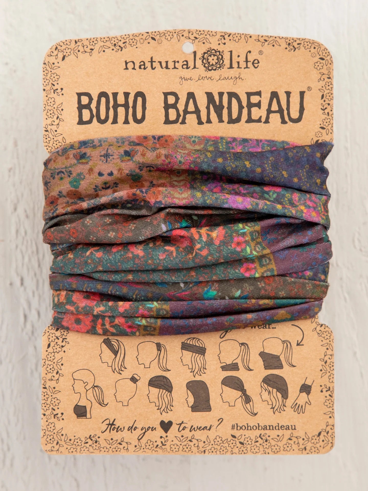 Full Boho Bandeau® Headband | Dark Patchwork