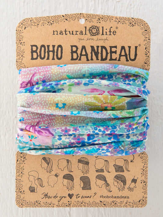 Full Boho Bandeau® Headband | Blue Wtercolor