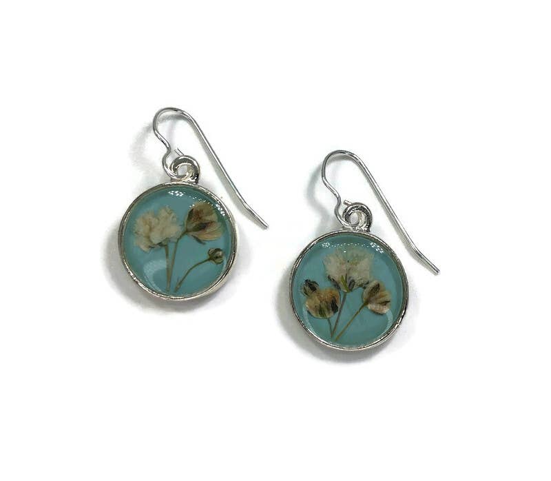 Baby's Breath Petite Rd. Earrings-Blue