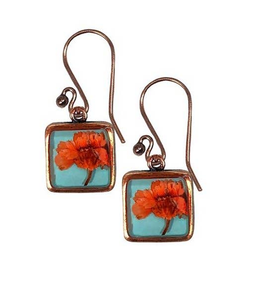 Aperol Sunset in Copper Petite Square Earrings