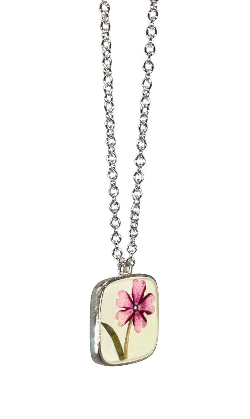 Verbena on the Beach Small Square Necklace