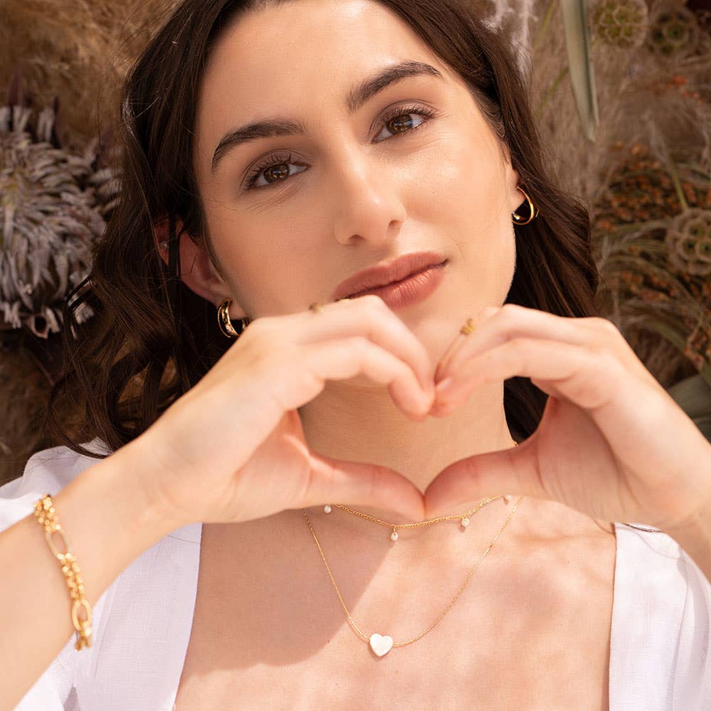 Mother of Pearl Heart Necklace