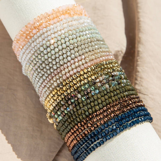 Mini stretch crystal beaded wrap bracelets