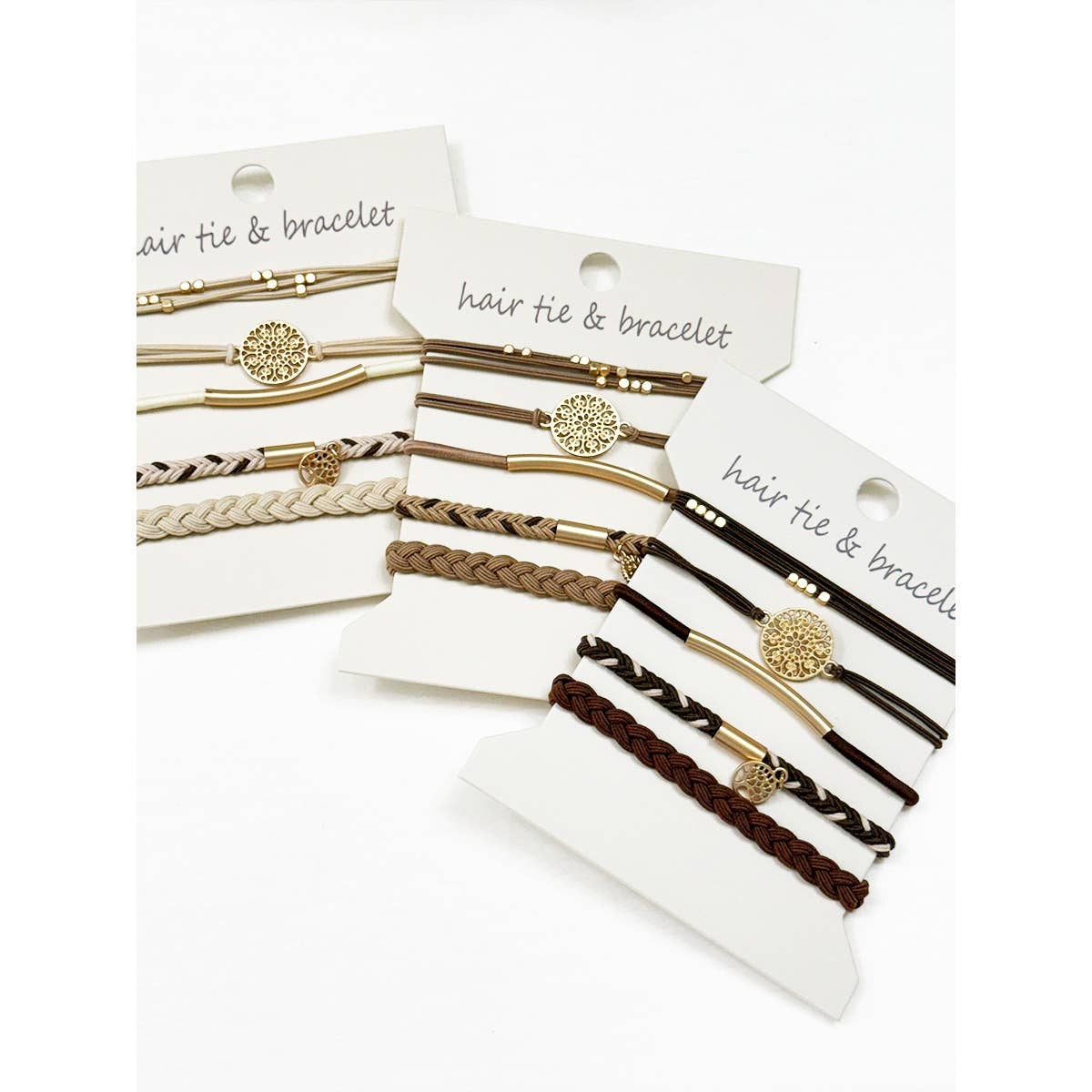 Neutral Tone Boho Inspired Hair Tie Bracelets