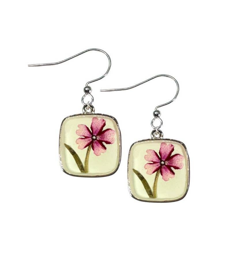 Verbena on the Beach Small Square Earrings
