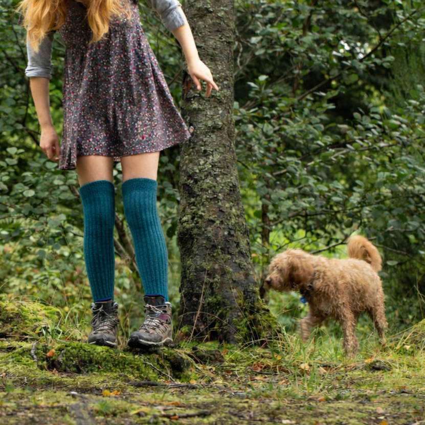 Women's Super Long Alpaca Chunky Rib Socks