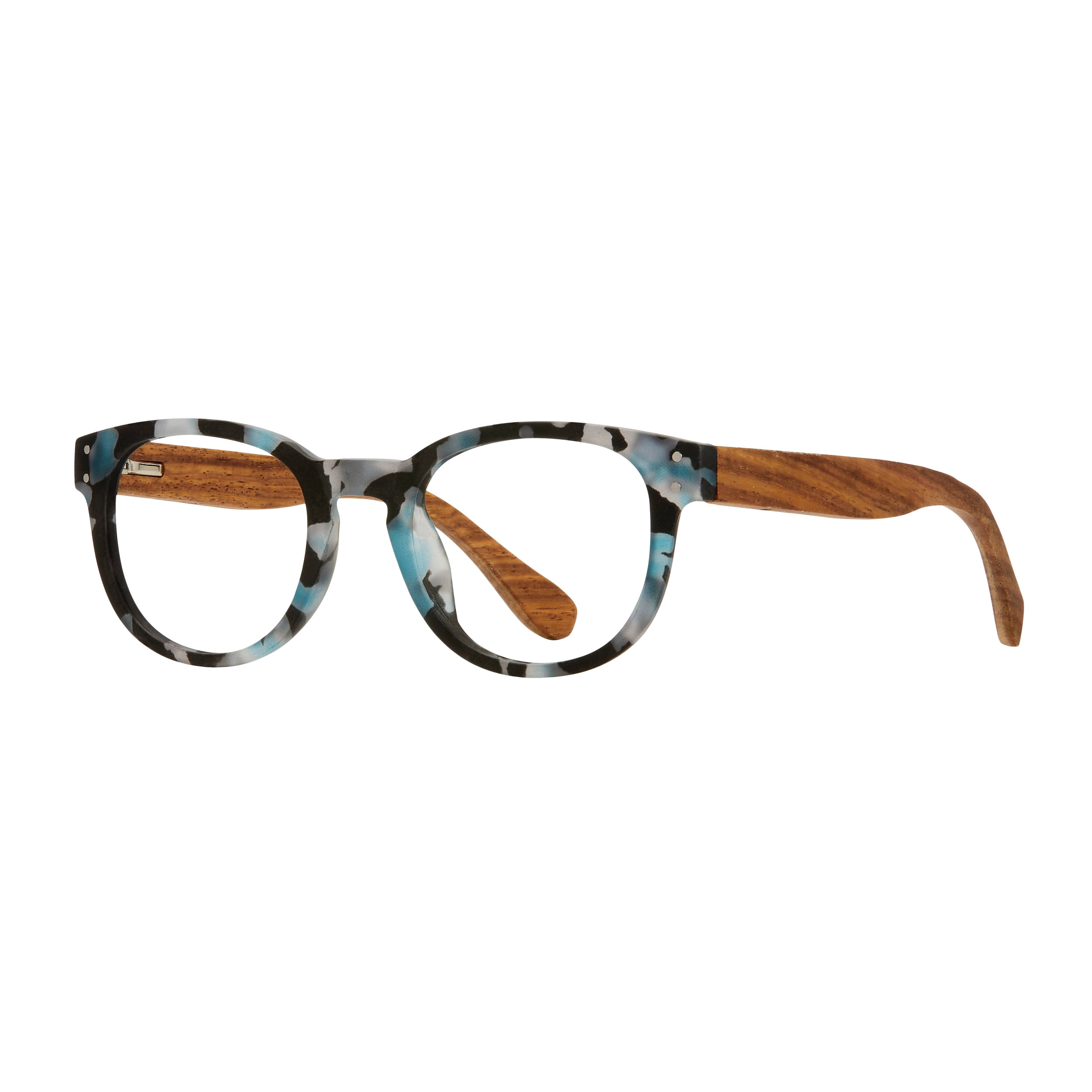 Astrid- Matte Blue Tort/Walnut Wood | Reading Glasses