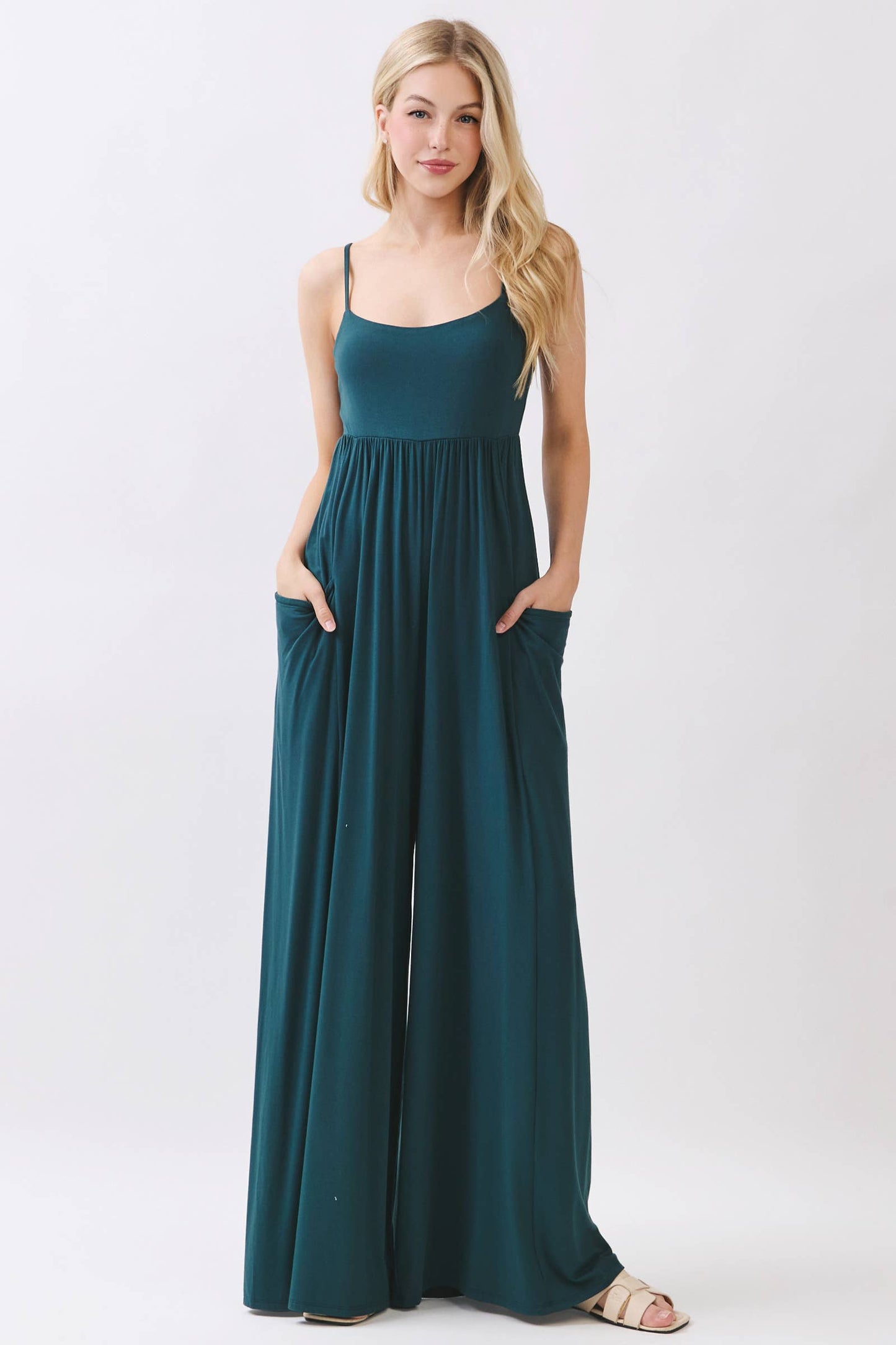 Gema Wide leg jumpsuit | Hunter Green