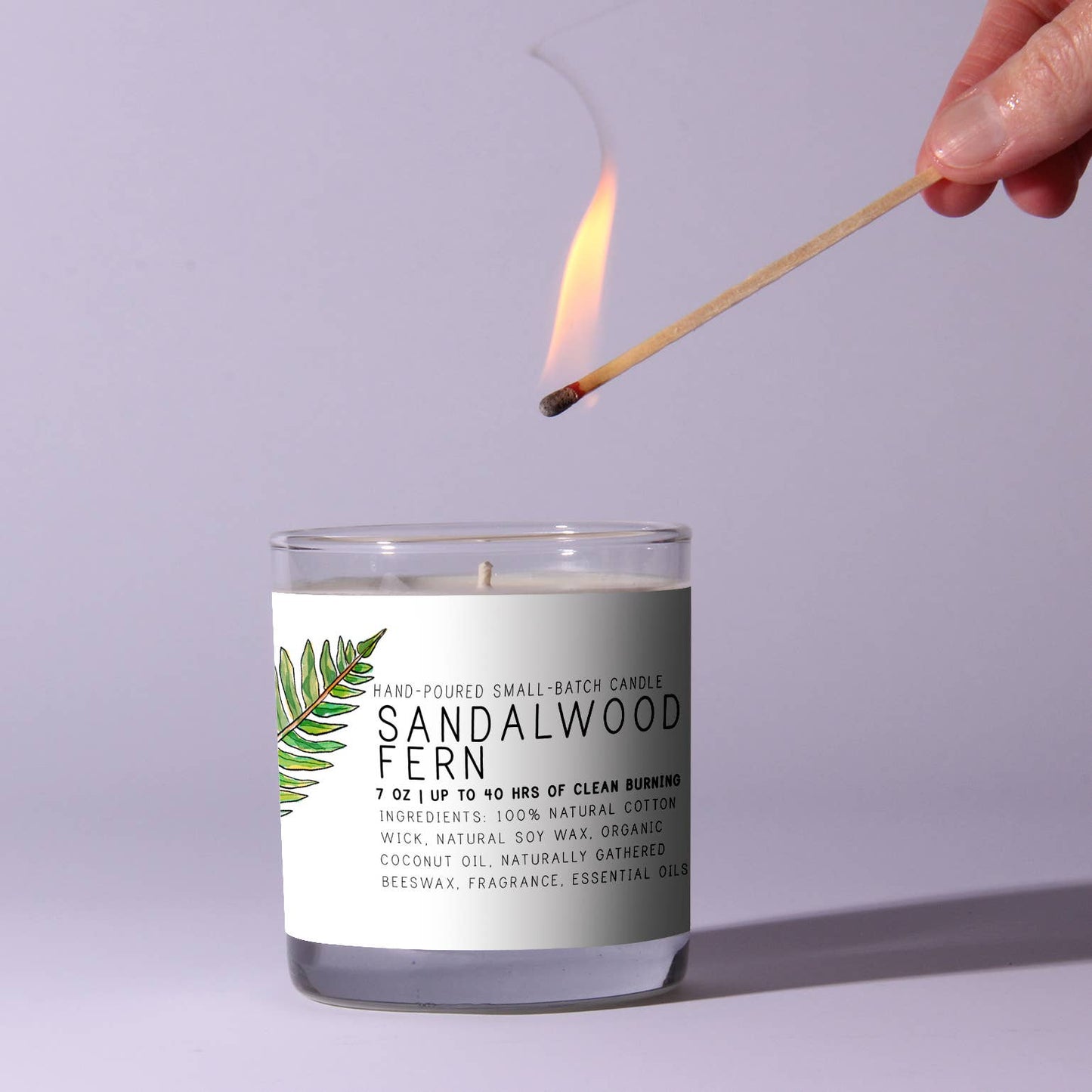 Sandalwood Fern - Medium Glass - Just Bee Candle