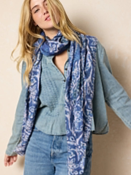 Convertible Scarf | Navy Border