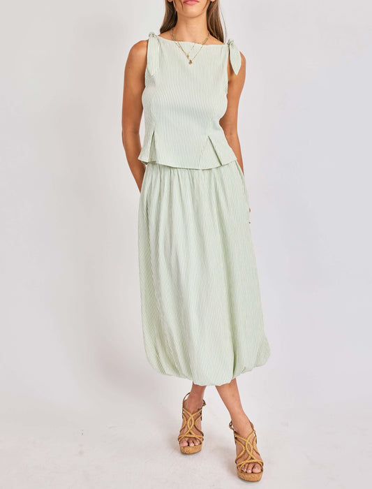 See Me Stripe Bubble Midi Skirt