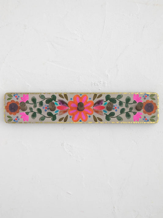 Floral Wall Hook Rack | Pink Flower