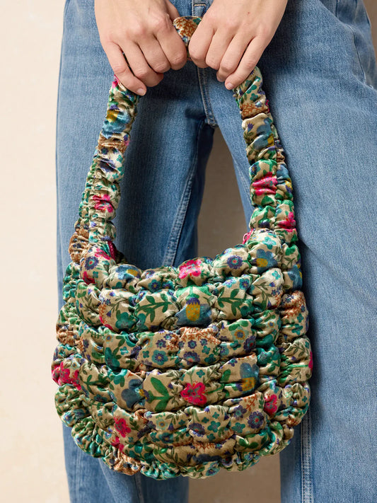 Puffy Fit-it -all Bag Teal Flower
